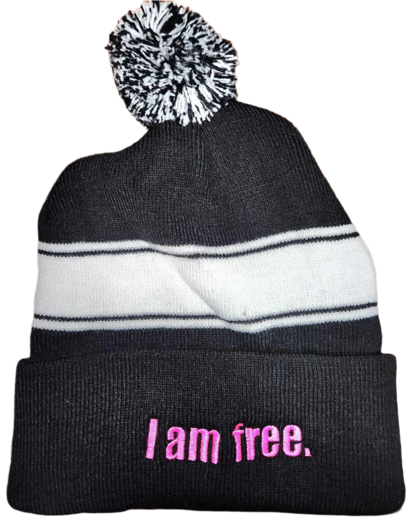 I Am Free Toques with Pom Pom