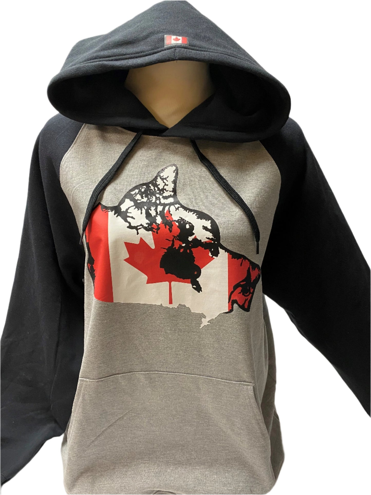 Canada Map Two-Tone Black-Grey Hoodie